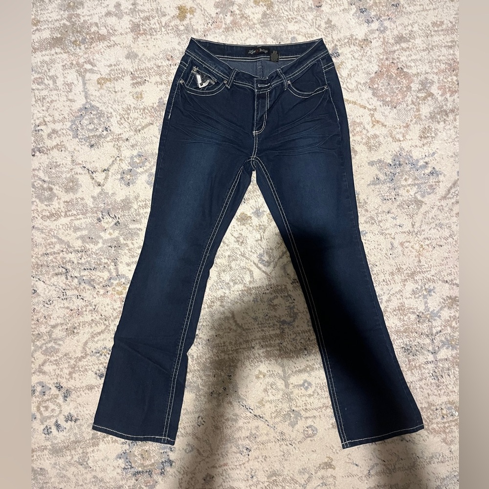 Love Indigo Dark Blue Bootcut Jeans